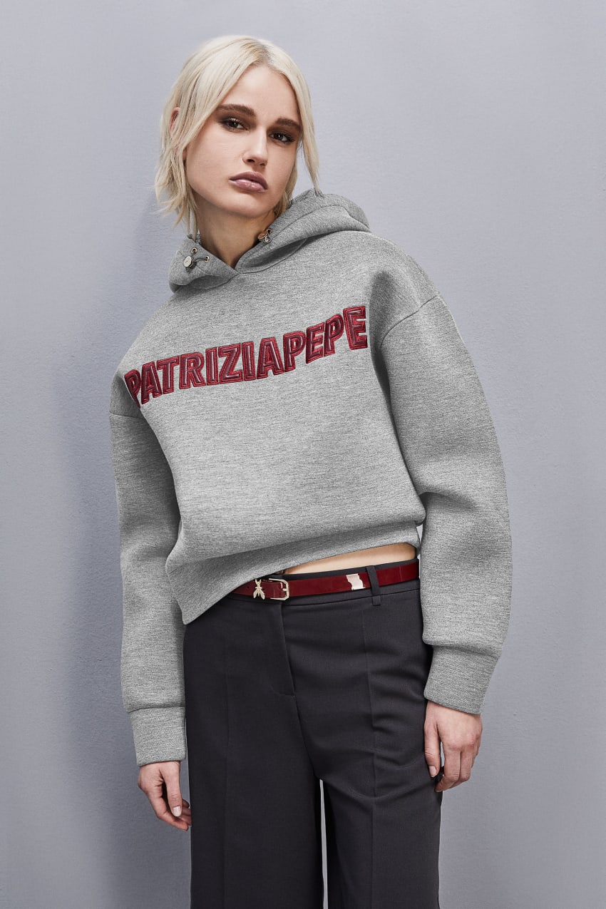 Patrizia Pepe Oversized Hoodie Szürke | WHJVI3197