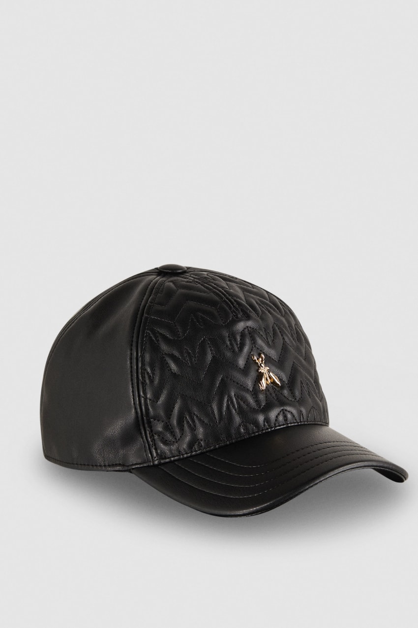 Patrizia Pepe Padded Fly Baseball Cap Fekete | YXMCD0648