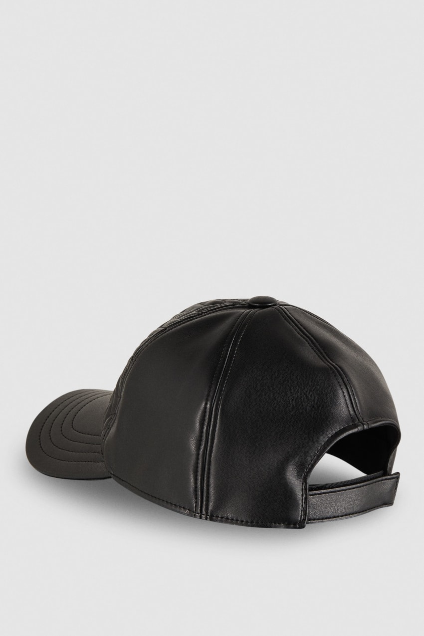 Patrizia Pepe Padded Fly Baseball Cap Fekete | YXMCD0648