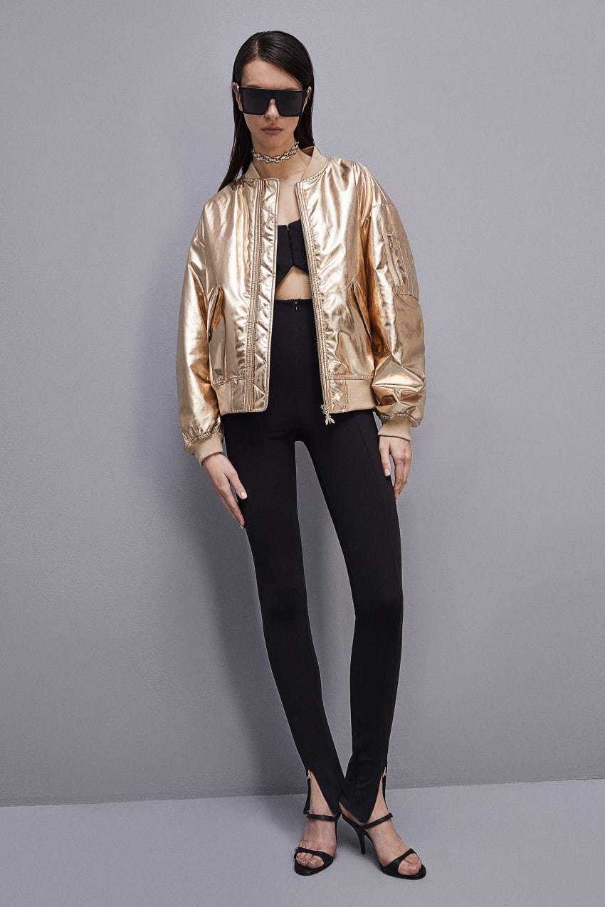 Patrizia Pepe Padded Over Bomber Jacket Arany | QGYVM2097