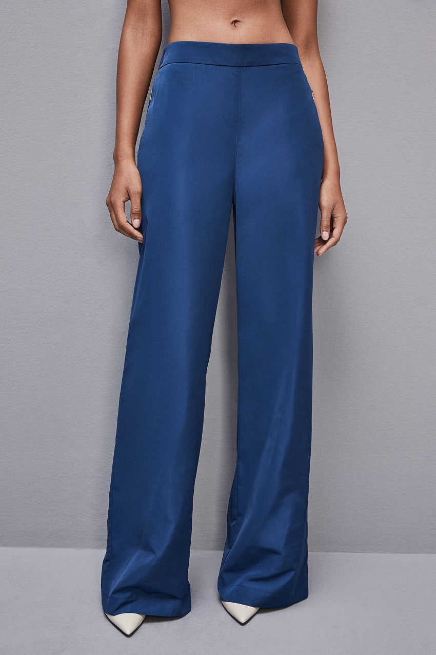 Patrizia Pepe Palazzo Pants In Technical Fabric Világos Kék | NVUOJ6085