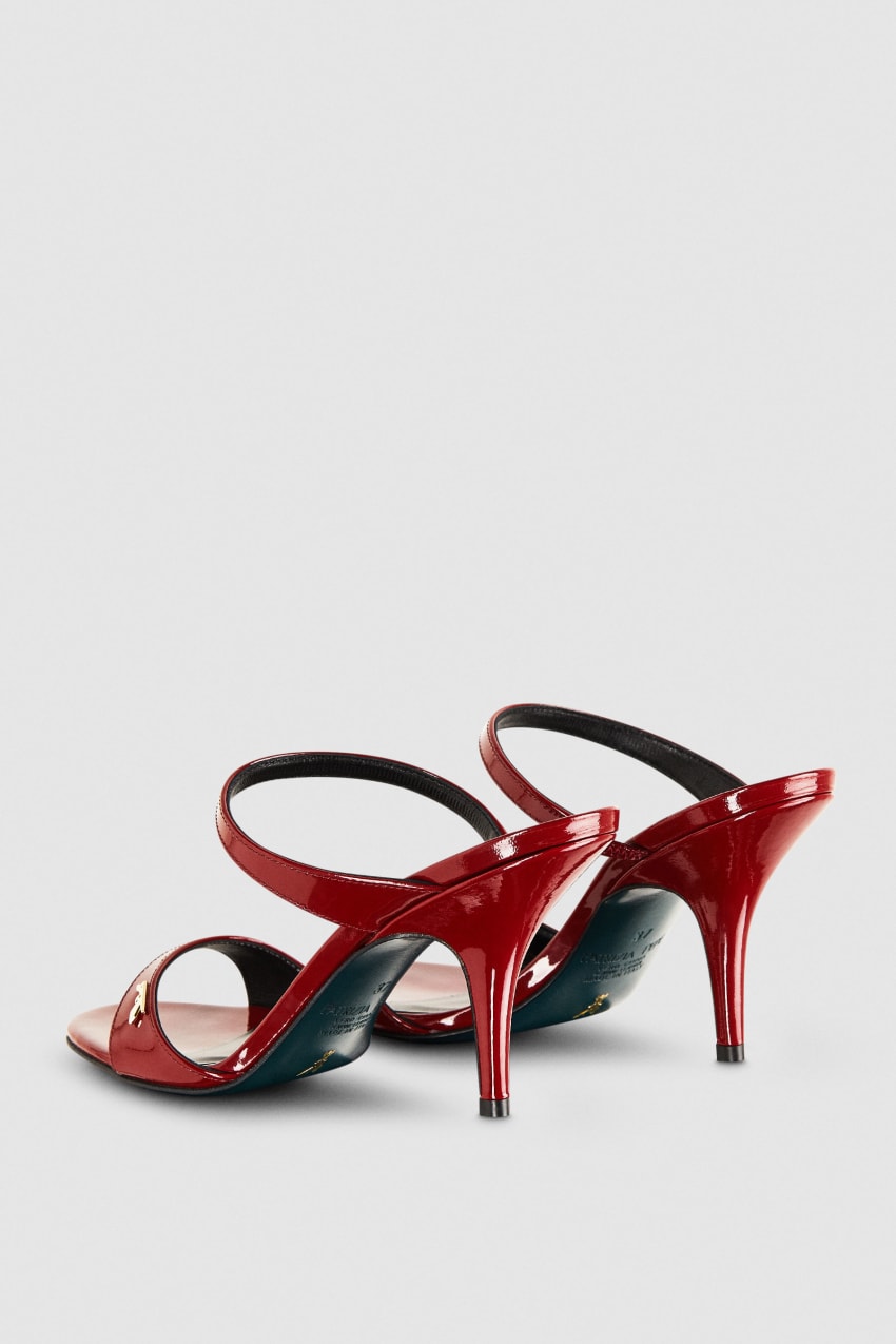 Patrizia Pepe Patent Leather Heeled Sandals Piros | HXJNI8409