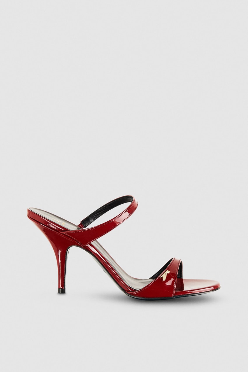 Patrizia Pepe Patent Leather Heeled Sandals Piros | HXJNI8409