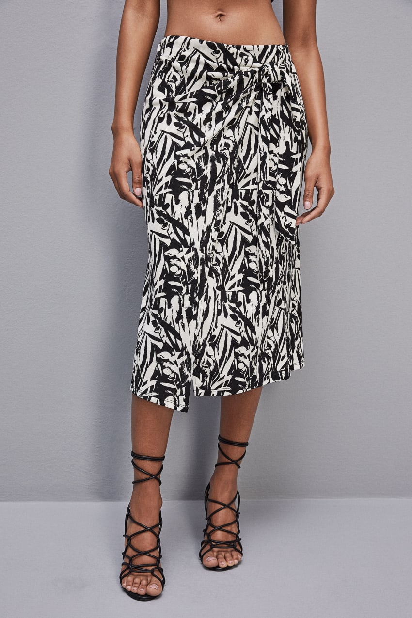 Patrizia Pepe Patterned Jersey Midi Skirt Fehér | XPCMK6907