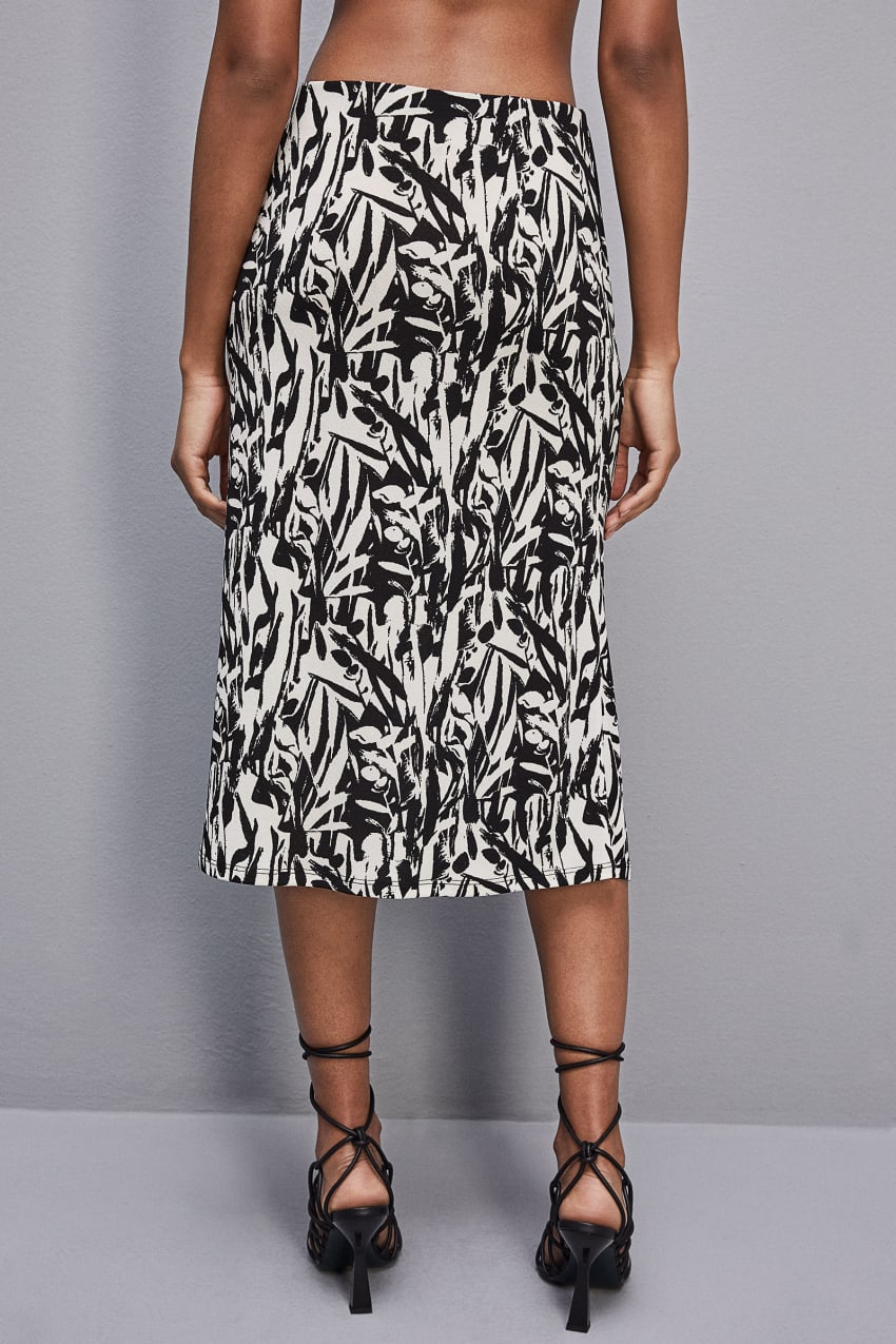 Patrizia Pepe Patterned Jersey Midi Skirt Fehér | XPCMK6907