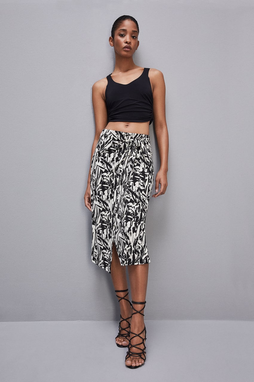 Patrizia Pepe Patterned Jersey Midi Skirt Fehér | XPCMK6907