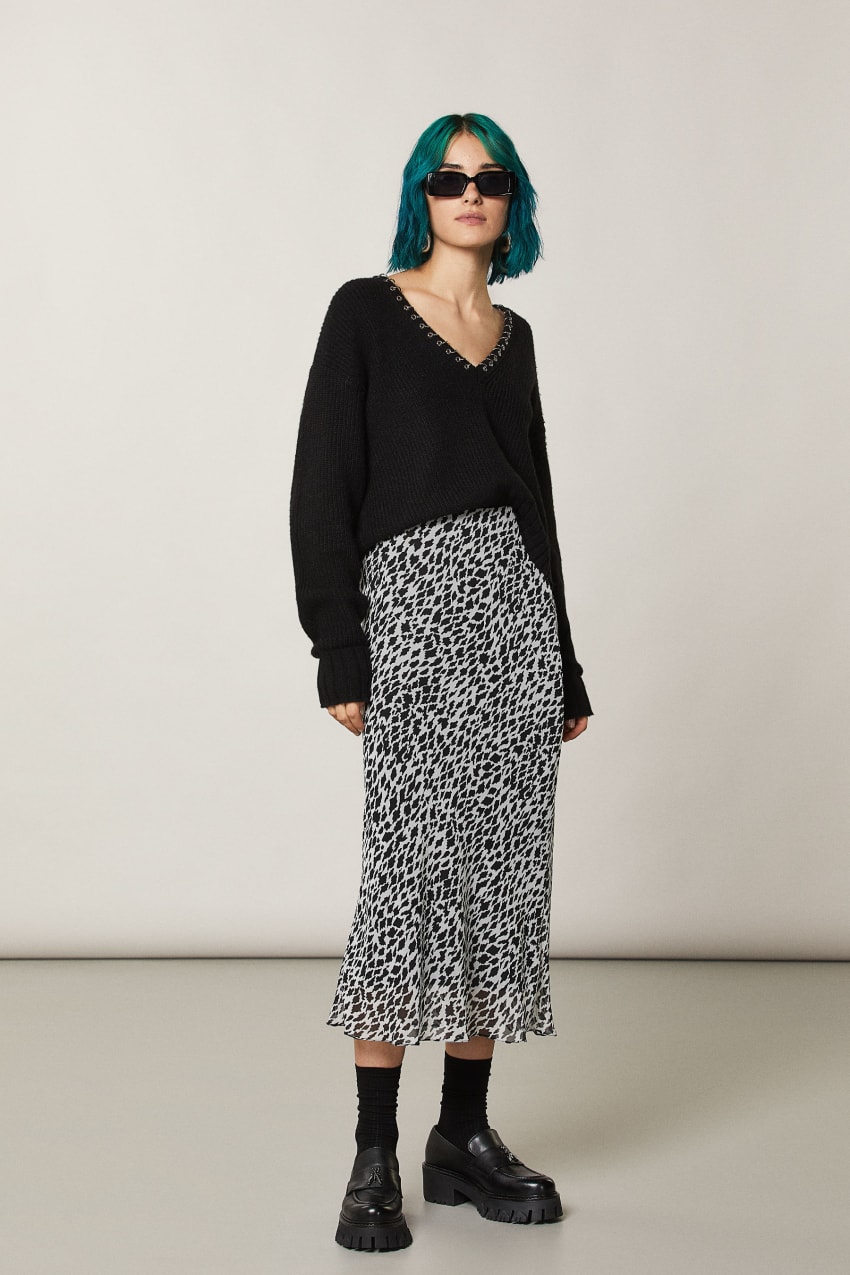 Patrizia Pepe Patterned Midi Skirt Fehér | EFYIP0317