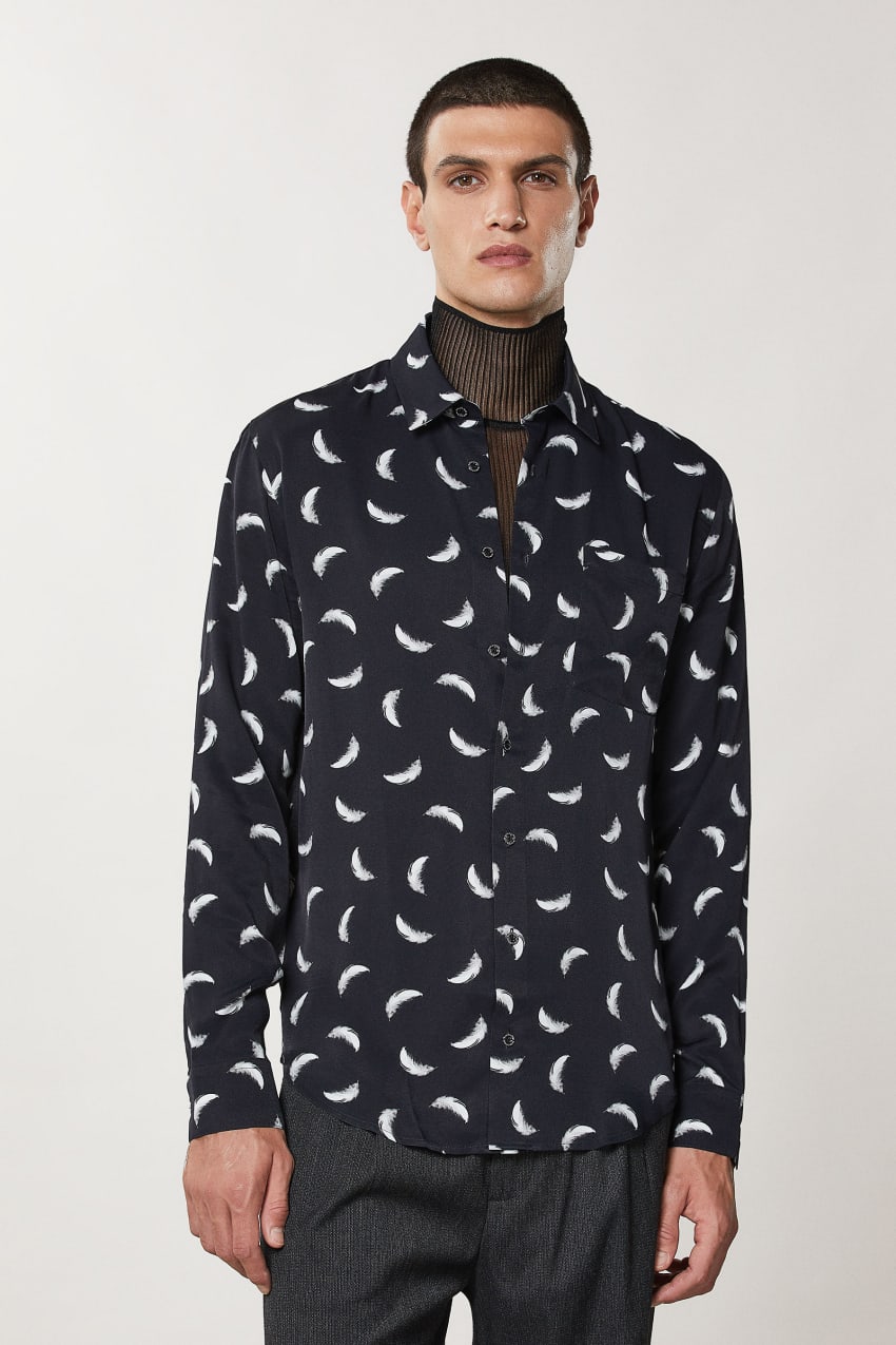 Patrizia Pepe Patterned Shirt With Breast Pocket Fekete | SRYTN6139