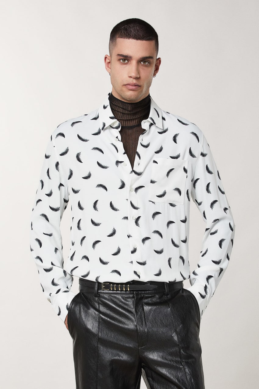 Patrizia Pepe Patterned Shirt With Breast Pocket Fehér | GIDMU1753