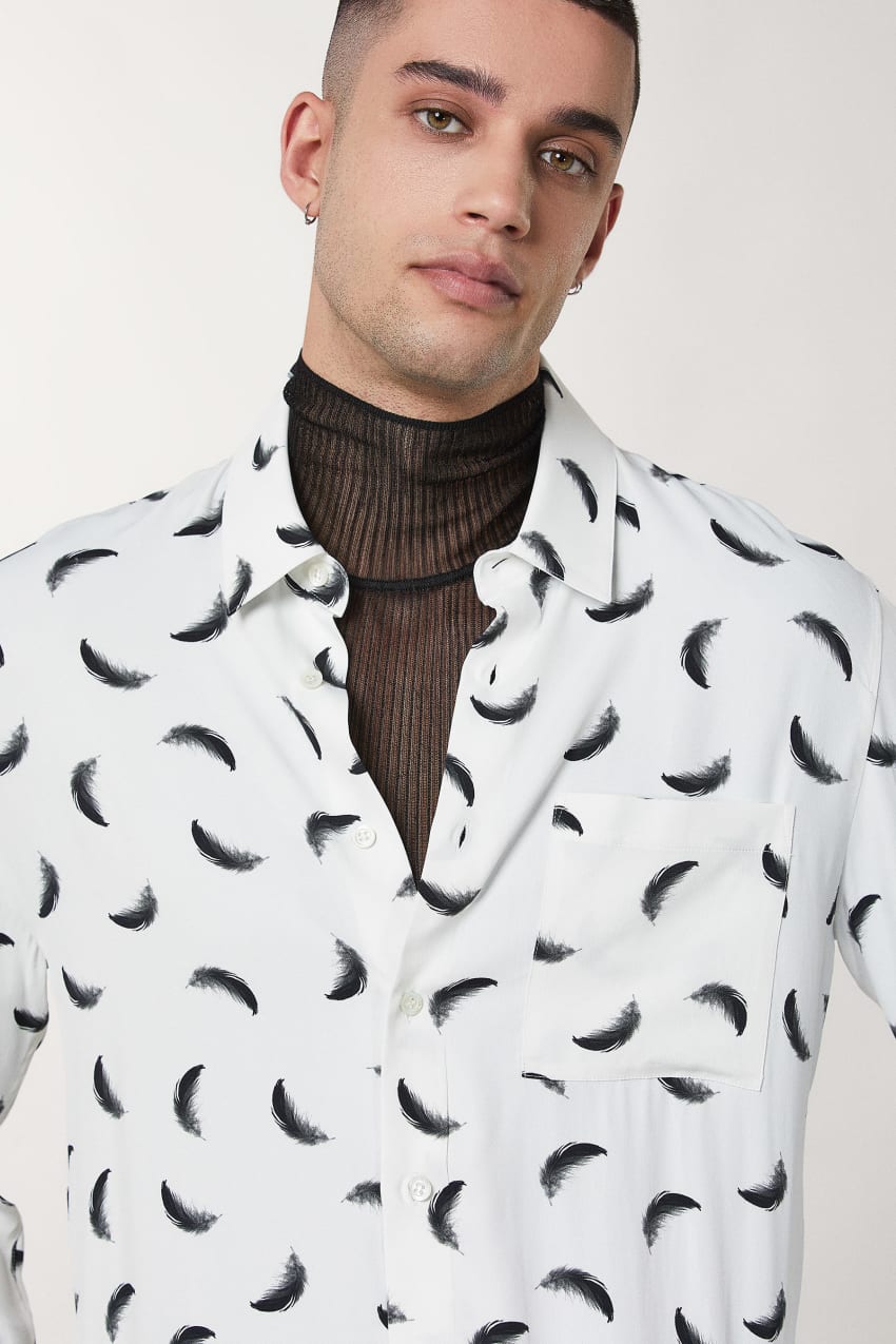 Patrizia Pepe Patterned Shirt With Breast Pocket Fehér | GIDMU1753