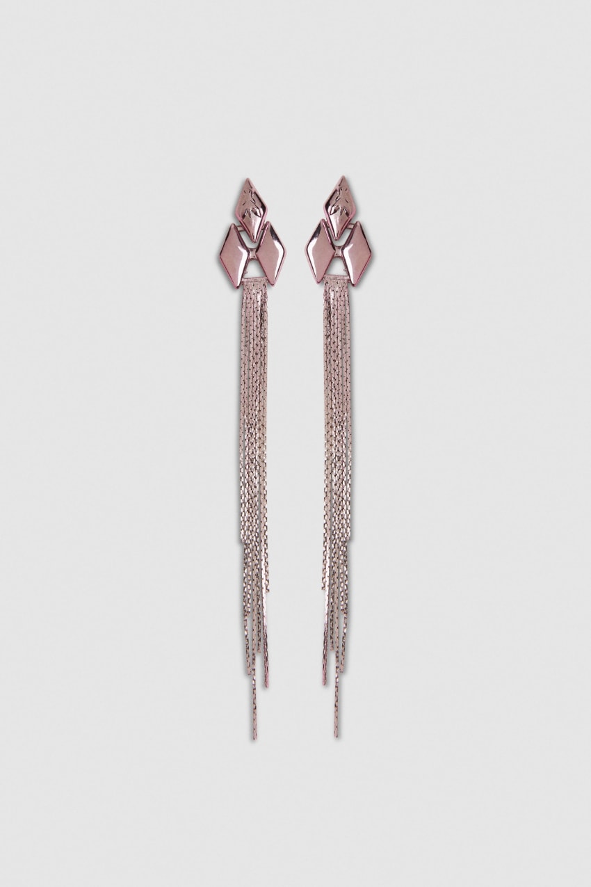 Patrizia Pepe Pendant Earrings With Micro Fly Links And Metal Fringing Rózsaszín | EHOQV0685