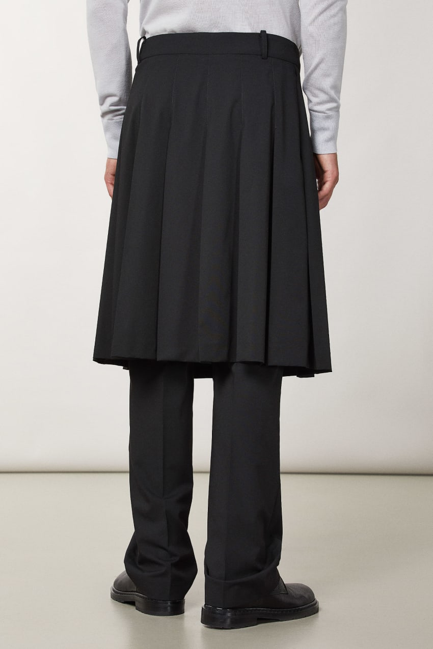 Patrizia Pepe Pleated Canvas Skirt Fekete | TSECU9314