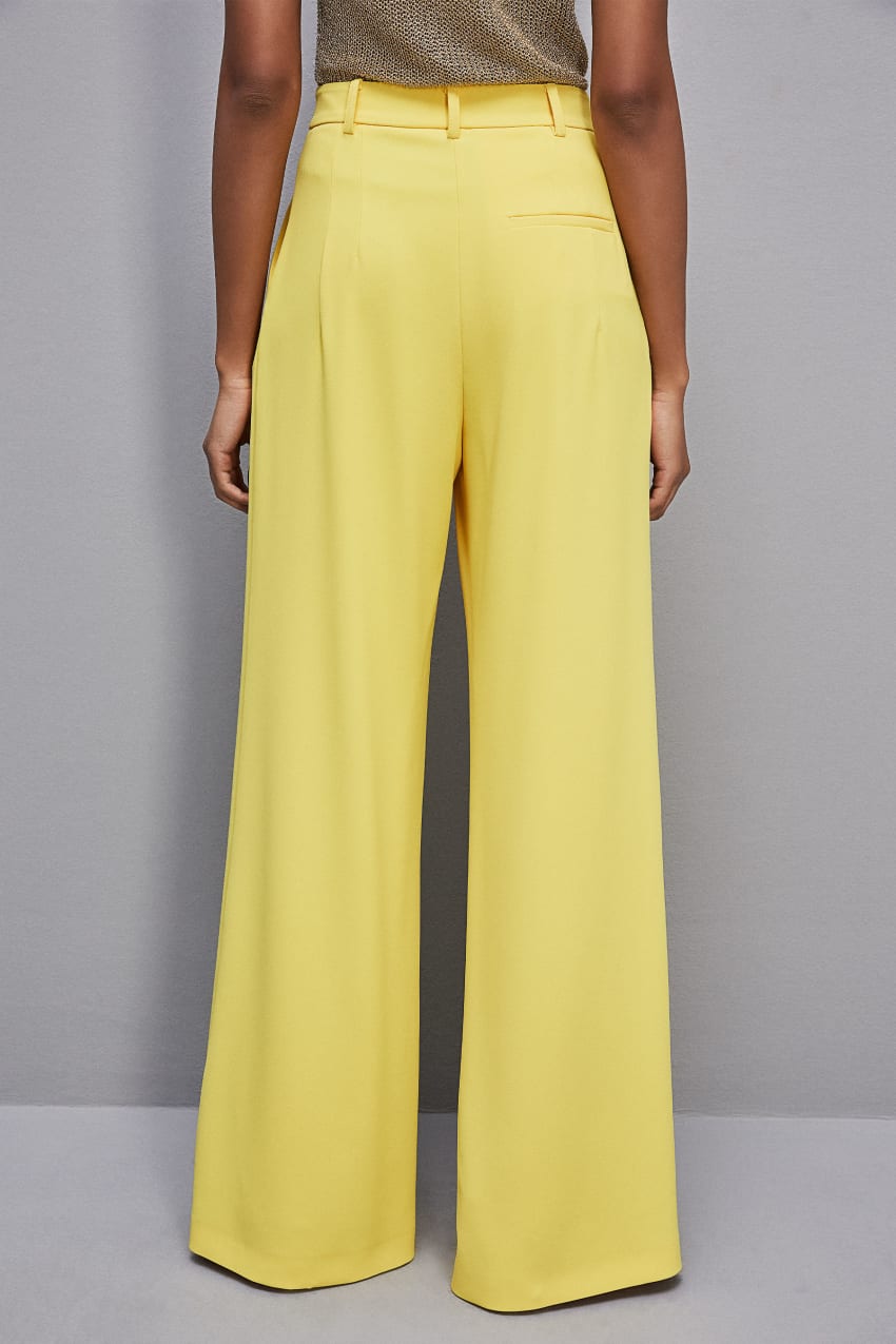 Patrizia Pepe Pleated Pants In Fluid Twill Sárga | EANYK1934