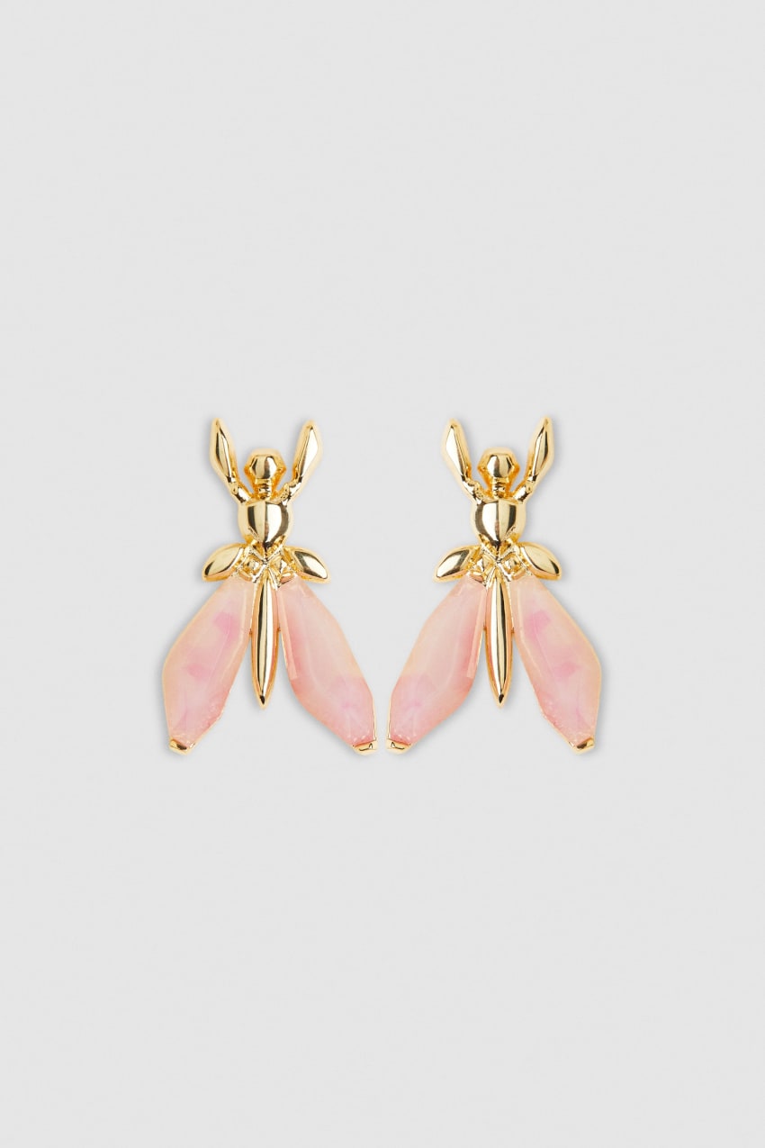 Patrizia Pepe Precious Fly Earrings With Stones Rózsaszín | KCZPG5317