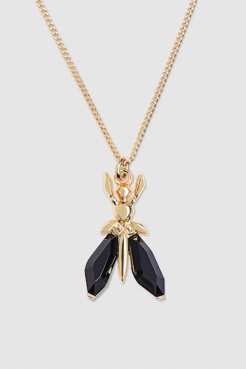 Patrizia Pepe Precious Fly Mini Necklace Fekete | QOVDZ7912