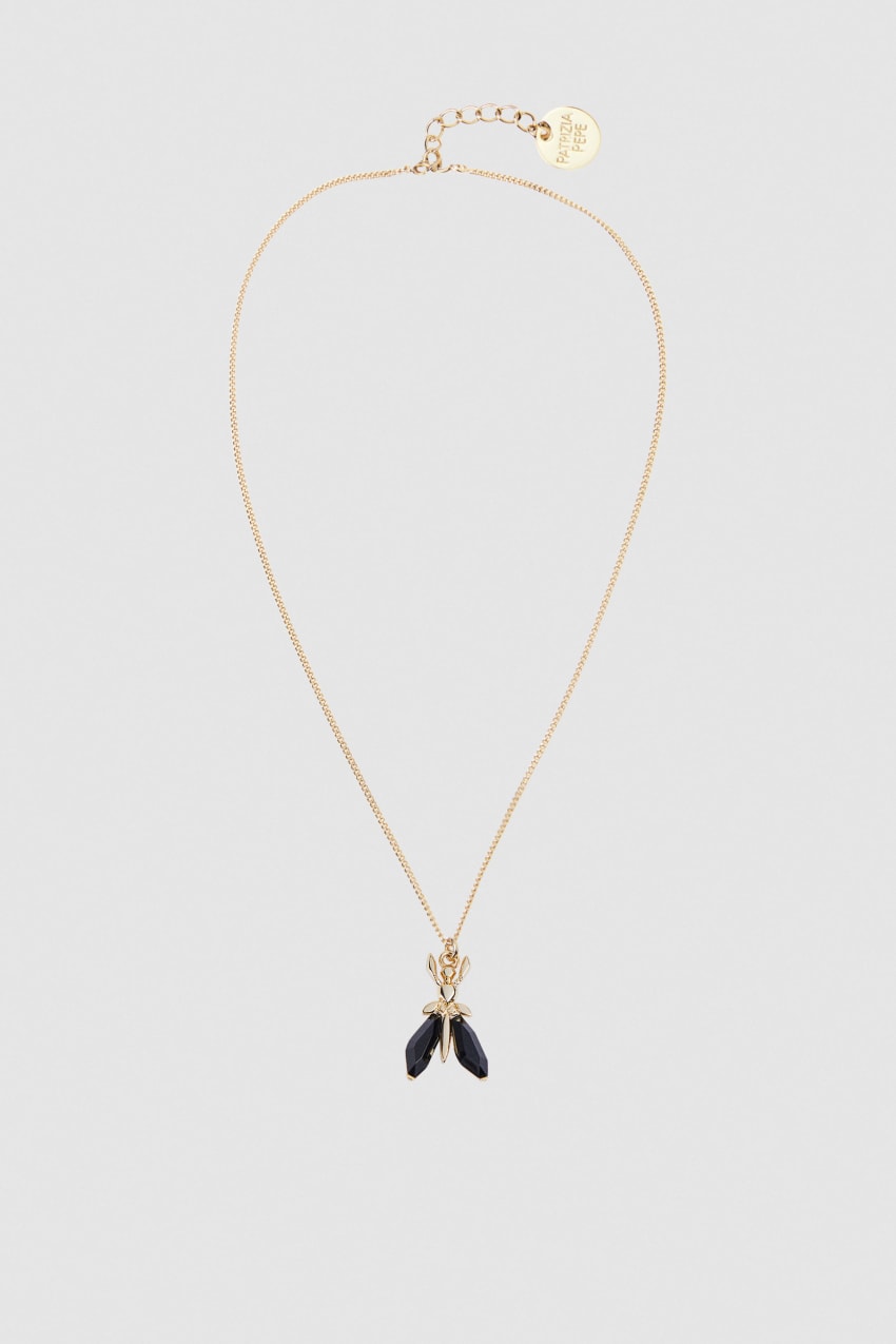 Patrizia Pepe Precious Fly Mini Necklace Fekete | QOVDZ7912