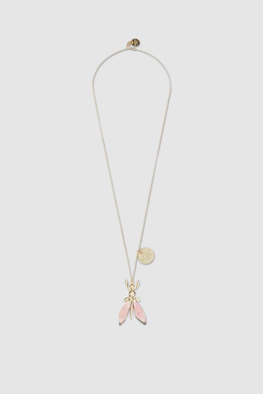 Patrizia Pepe Precious Fly Necklace With Stones Rózsaszín | APDXG5173