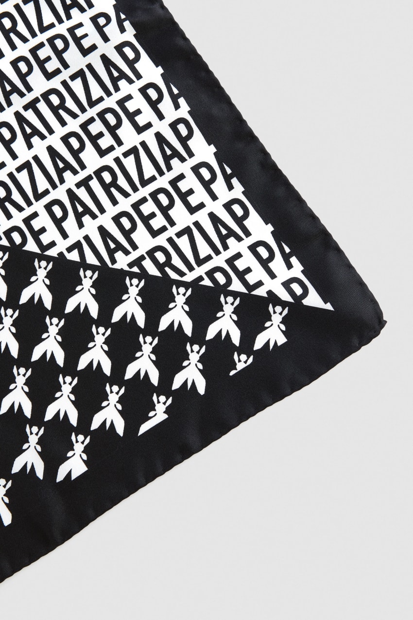 Patrizia Pepe Printed Silk Neckerchief Fehér | YRFGE1803