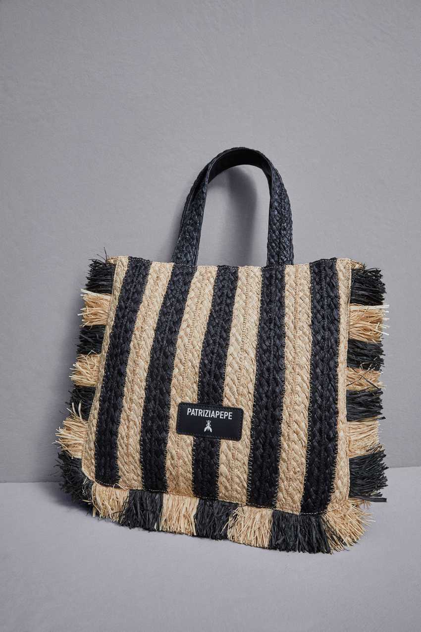 Patrizia Pepe Raffia Shopping Bag FE22 | JDLZC7243