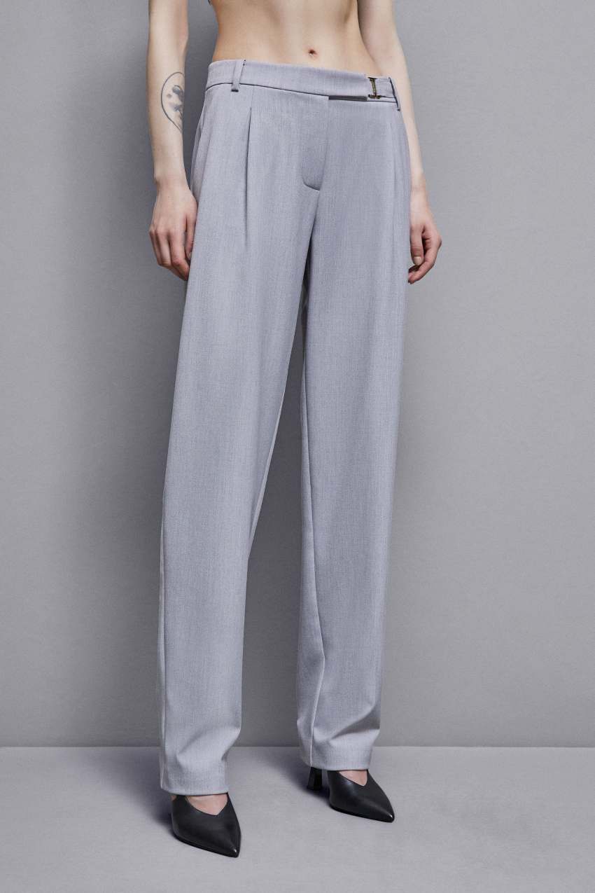 Patrizia Pepe Regular Fit Viscose Pants Szürke | PNACL7632