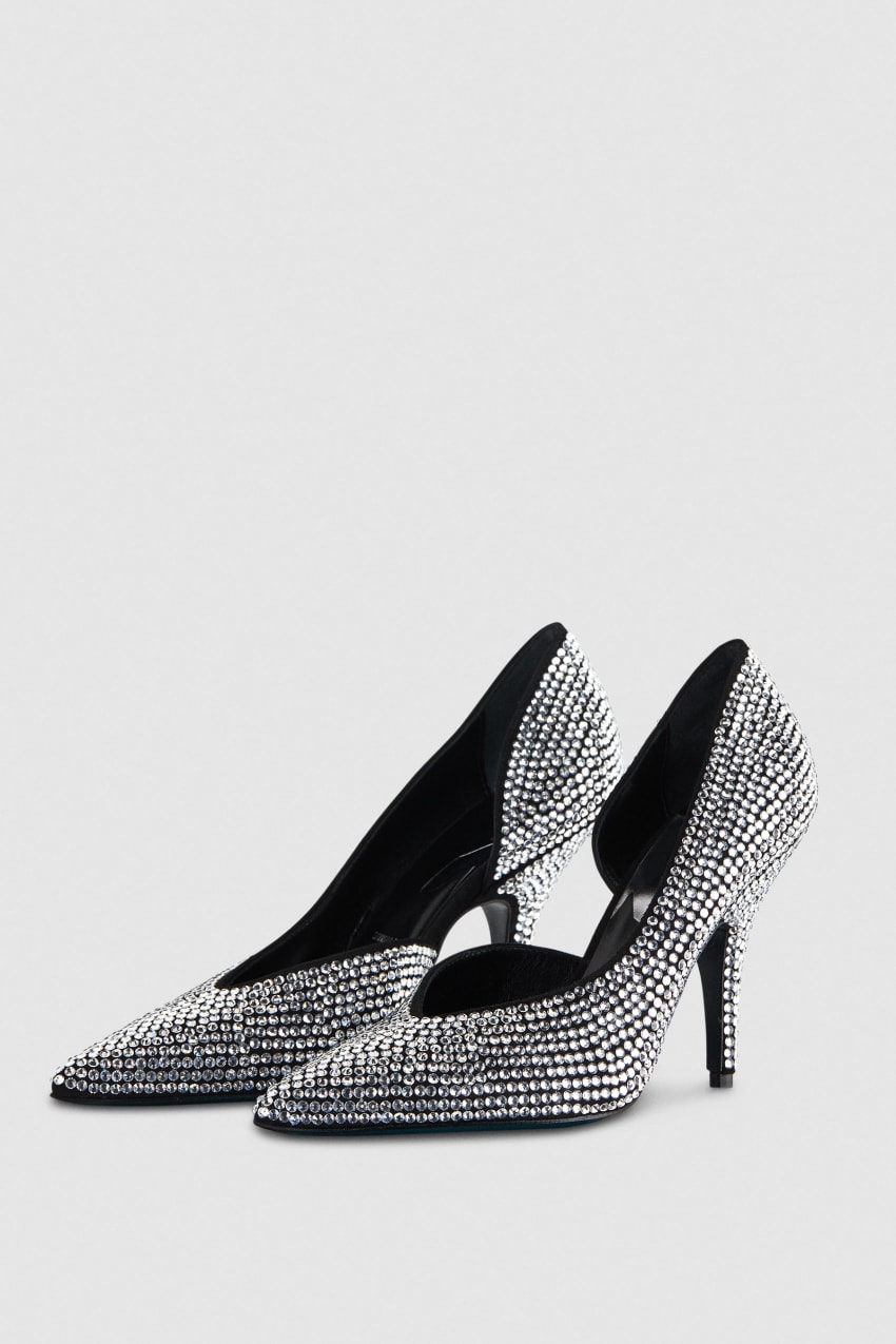 Patrizia Pepe Rhinestone-adorned Suede Pumps Fekete | DUJYE8174