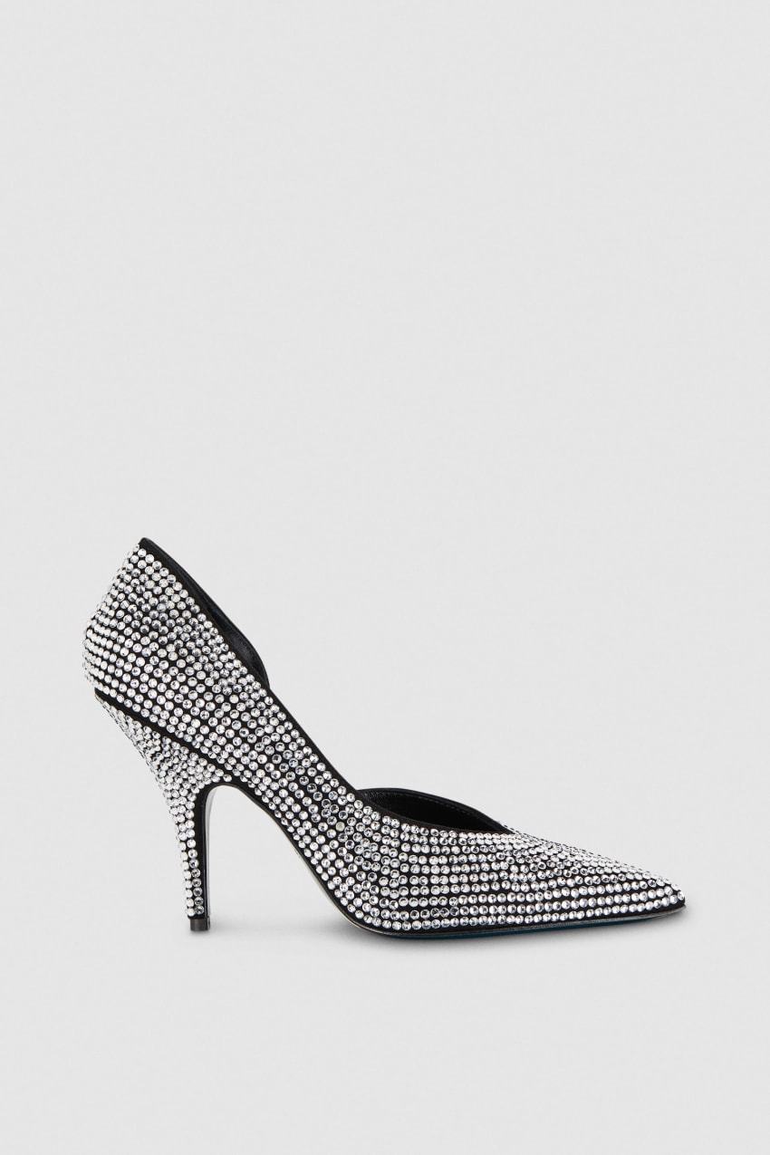 Patrizia Pepe Rhinestone-adorned Suede Pumps Fekete | DUJYE8174