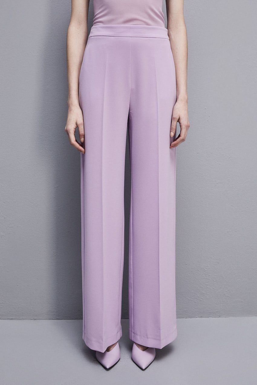 Patrizia Pepe Sablè Crepe Palazzo Pants Lila | RXSPF1296