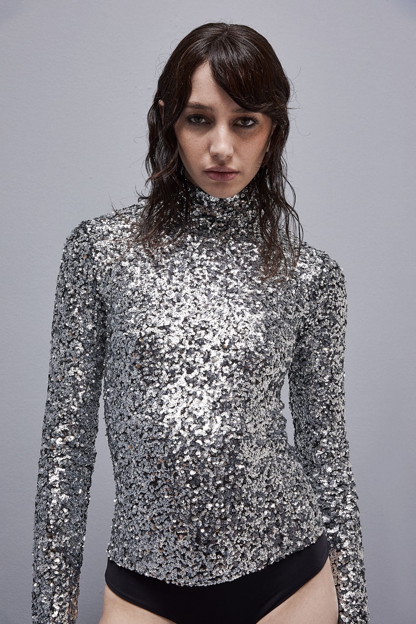 Patrizia Pepe Sequined Body Shirt Szürke | JDWXV2735