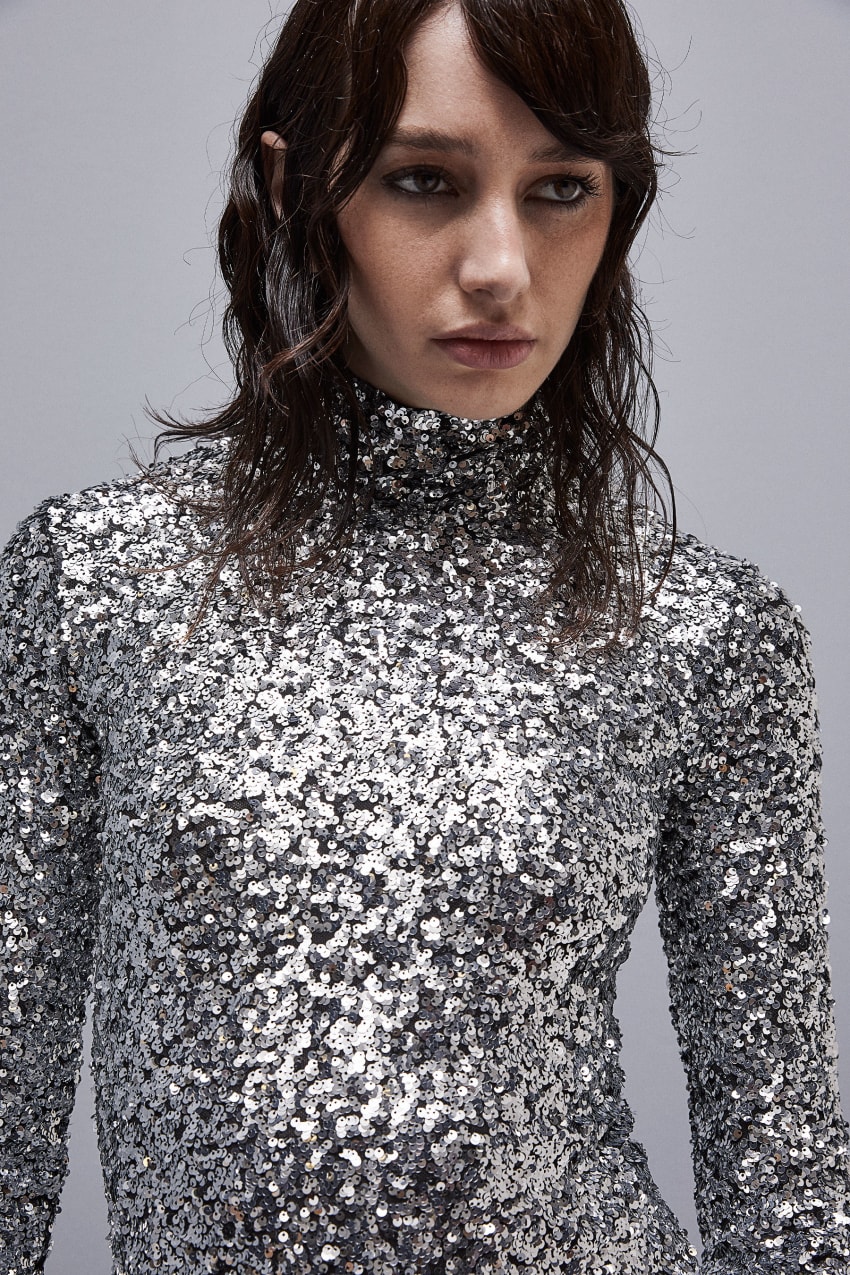 Patrizia Pepe Sequined Body Shirt Szürke | JDWXV2735