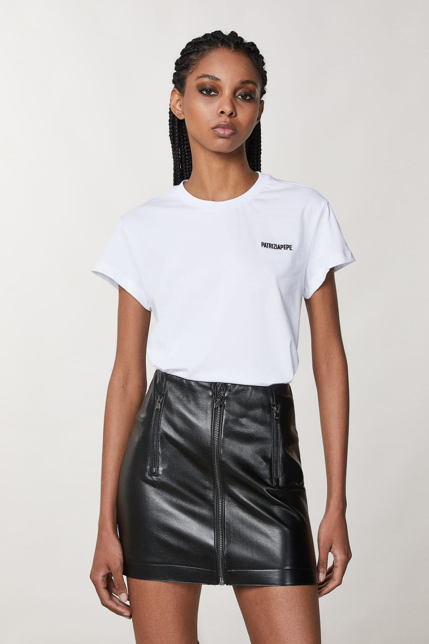 Patrizia Pepe Short Sleeve Jersey T-shirt Fehér | ZUPRA7528