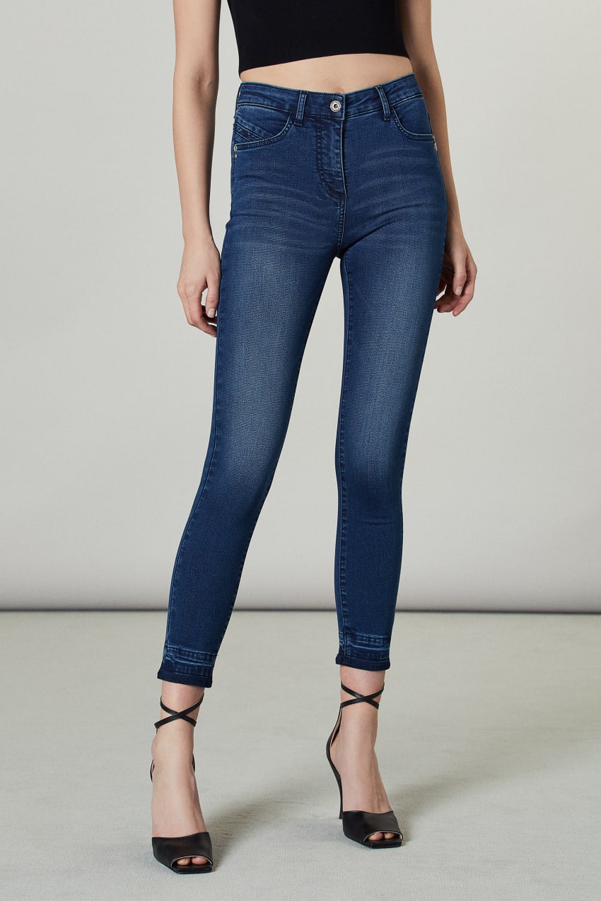 Patrizia Pepe Skinny Jeans Regular Waist Kék | SQFNC6201