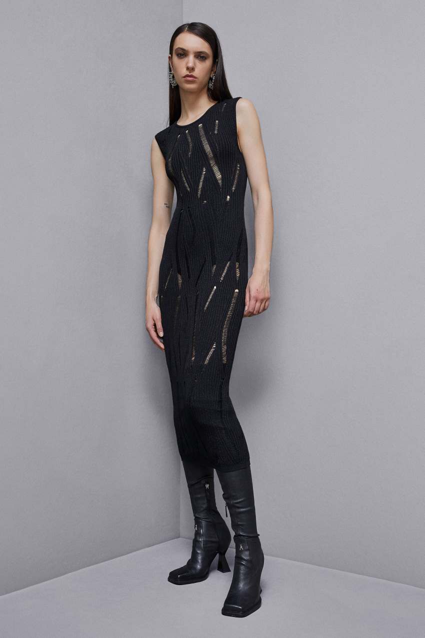 Patrizia Pepe Sleeveless Long Dress Fekete | RZDPG5806