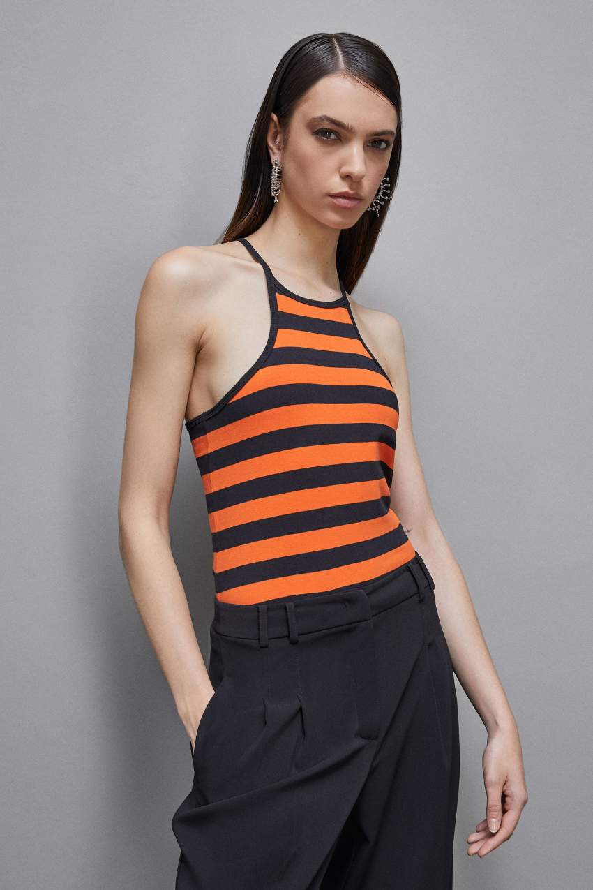 Patrizia Pepe Sleeveless Top In Stretch Cotton Jersey Fekete | XCFDZ8916