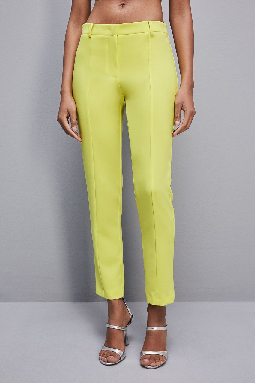 Patrizia Pepe Slim Cigarette Pants In Sablè Crepe Fabric Sárga | QNMBJ3016