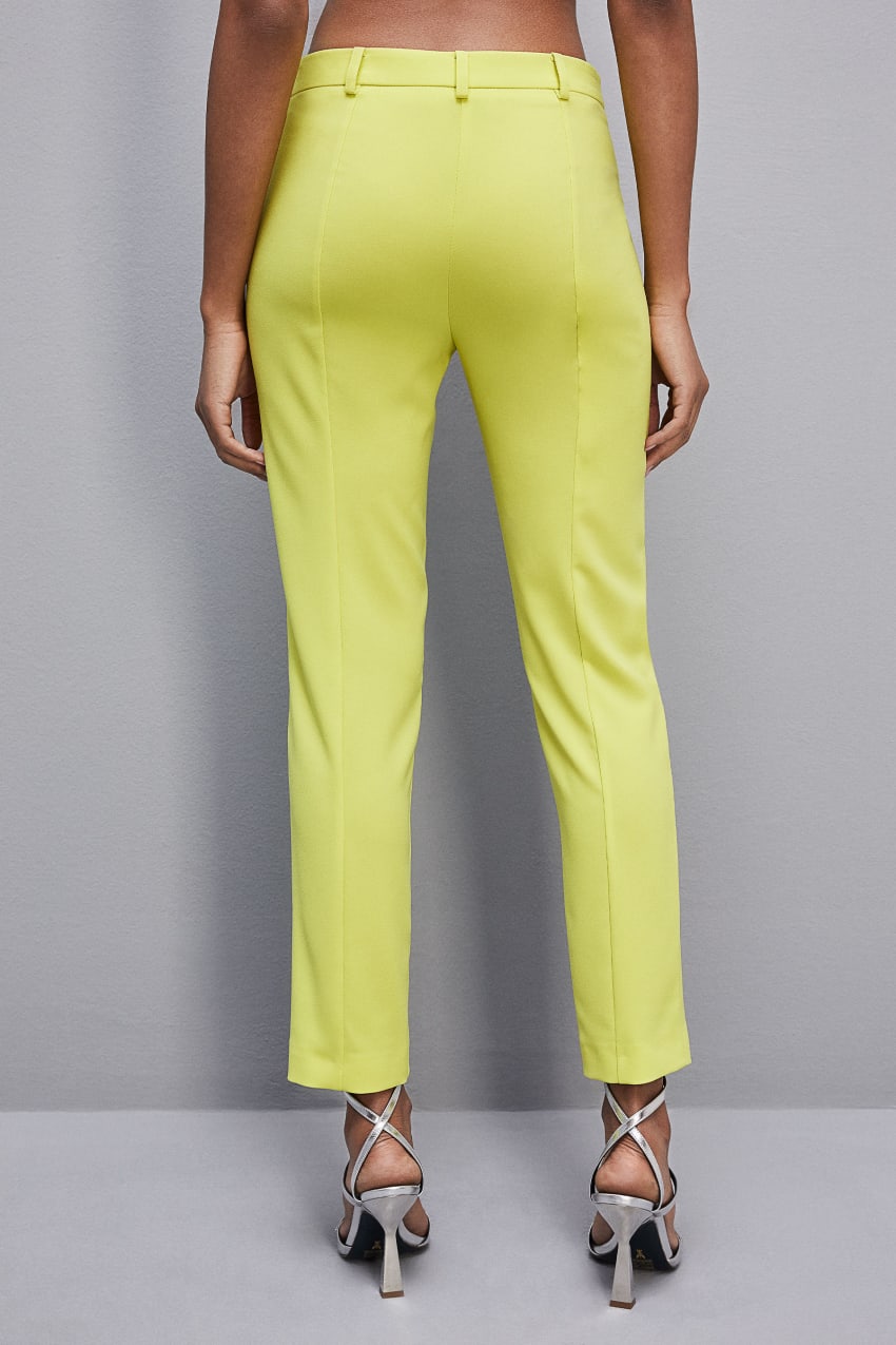 Patrizia Pepe Slim Cigarette Pants In Sablè Crepe Fabric Sárga | QNMBJ3016