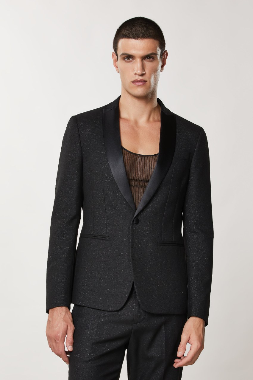 Patrizia Pepe Slim Fit Tuxedo Jacket Fekete | NFAPM1629