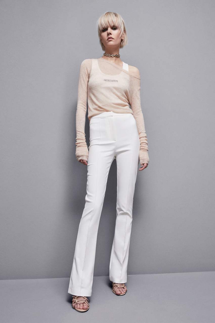 Patrizia Pepe Slim Flare Pants Fehér | LEHZI6218