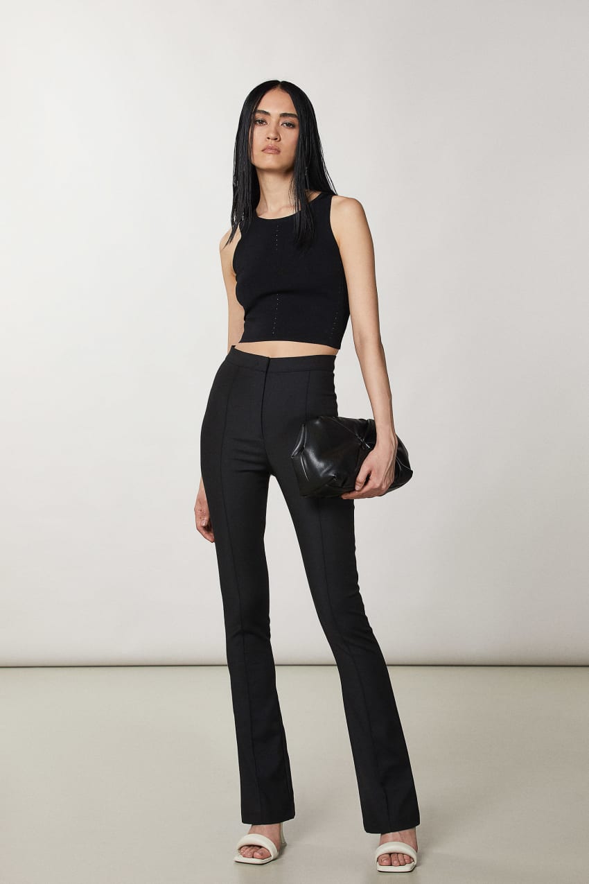 Patrizia Pepe Slim Flare Pants Fekete | PNXHJ2843