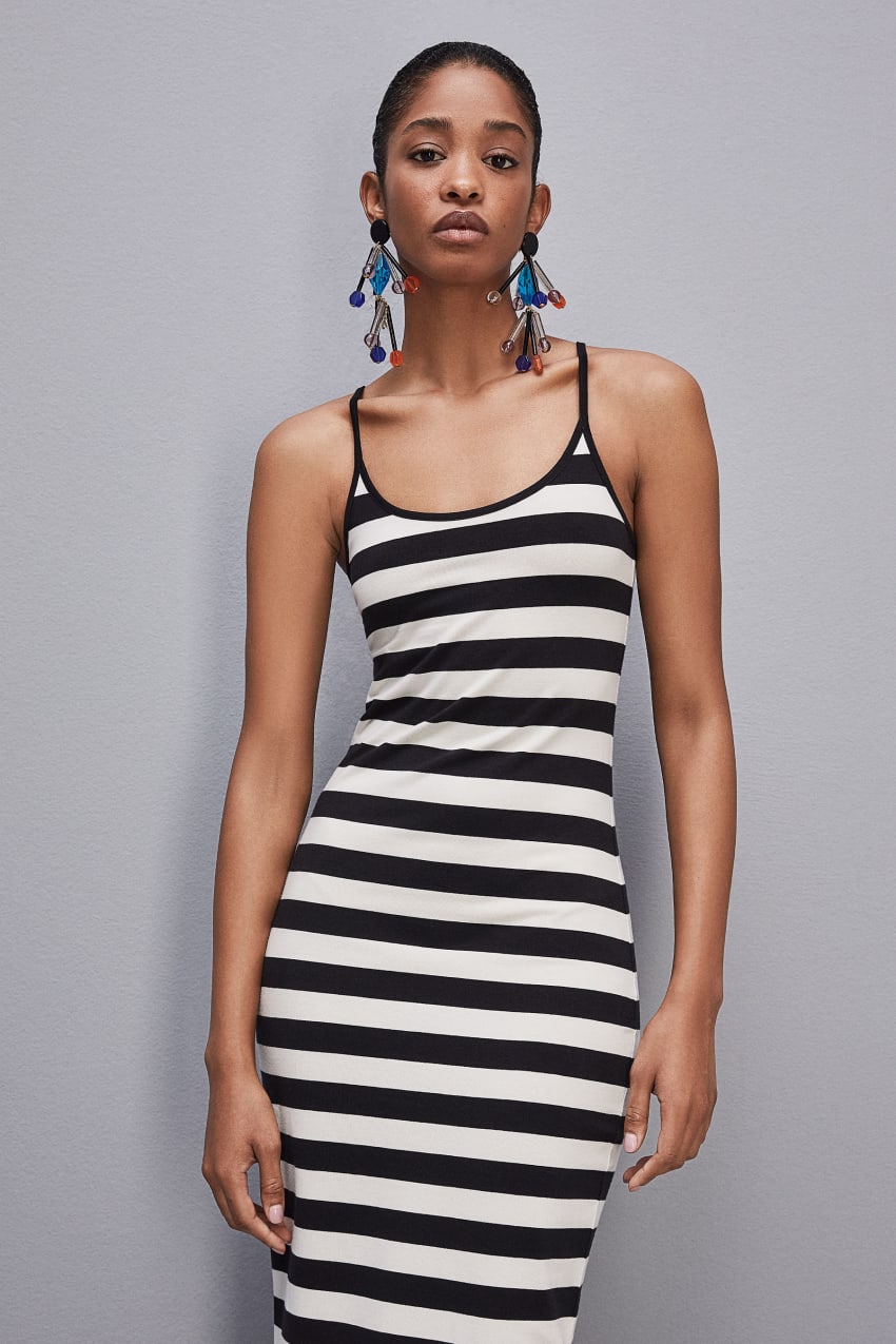 Patrizia Pepe Slim Jersey Dress With Cotton Straps Fehér | ASLPR2076