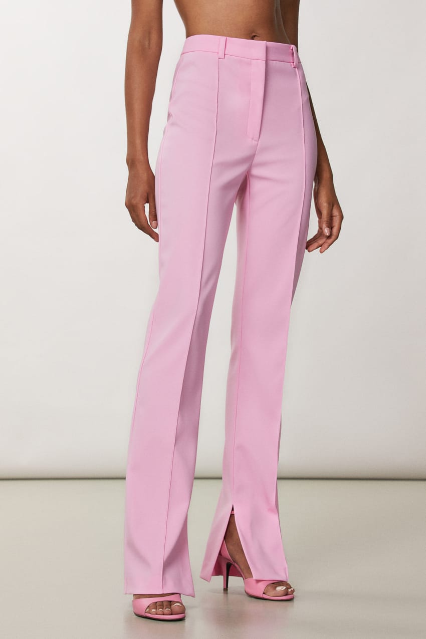 Patrizia Pepe Slim Pants With Side Slit Rózsaszín | RYHOE4720