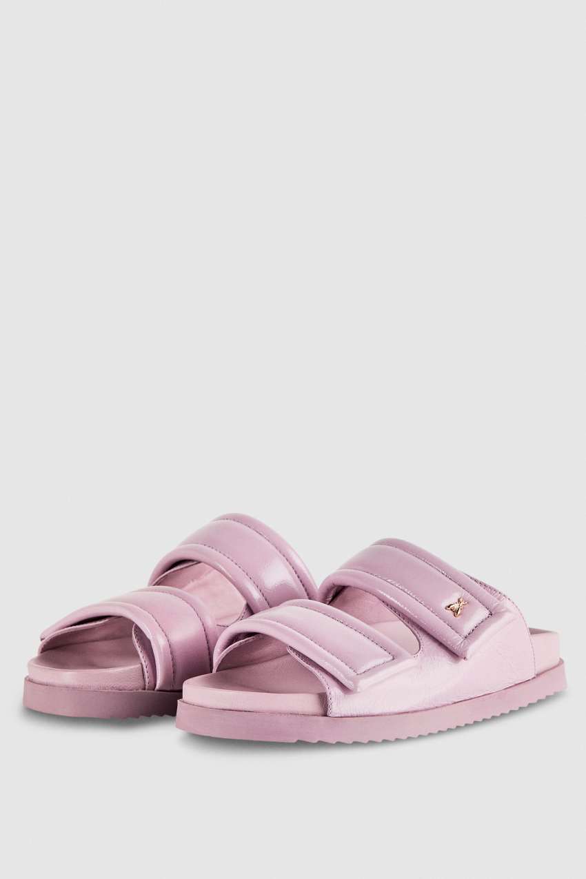 Patrizia Pepe Slippers With Logo And Leather Lining Lila | IPUWD4012