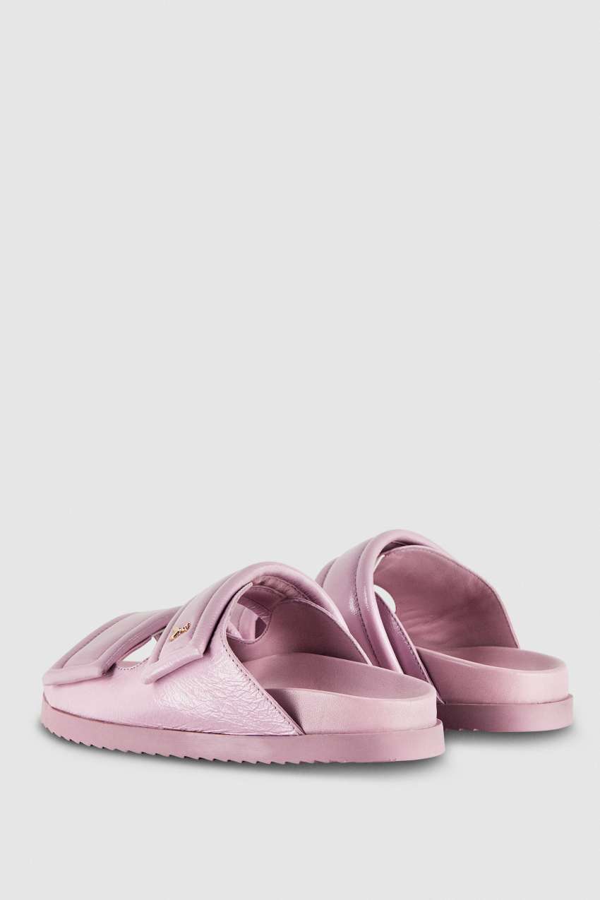 Patrizia Pepe Slippers With Logo And Leather Lining Lila | IPUWD4012