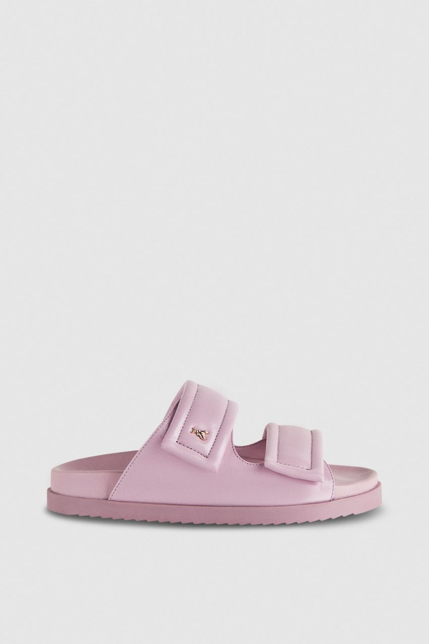 Patrizia Pepe Slippers With Logo And Leather Lining Lila | IPUWD4012