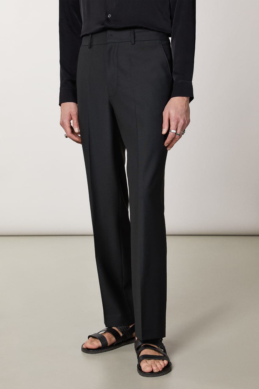 Patrizia Pepe Straight-fit Cool Wool Pants Fekete | KVYZU7831