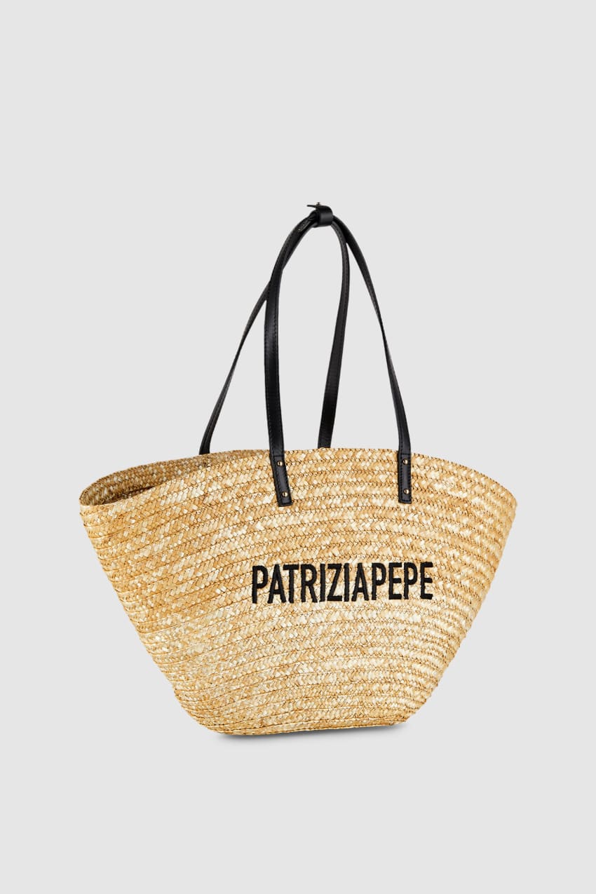 Patrizia Pepe Straw Shopper Bézs | IPGFT9013