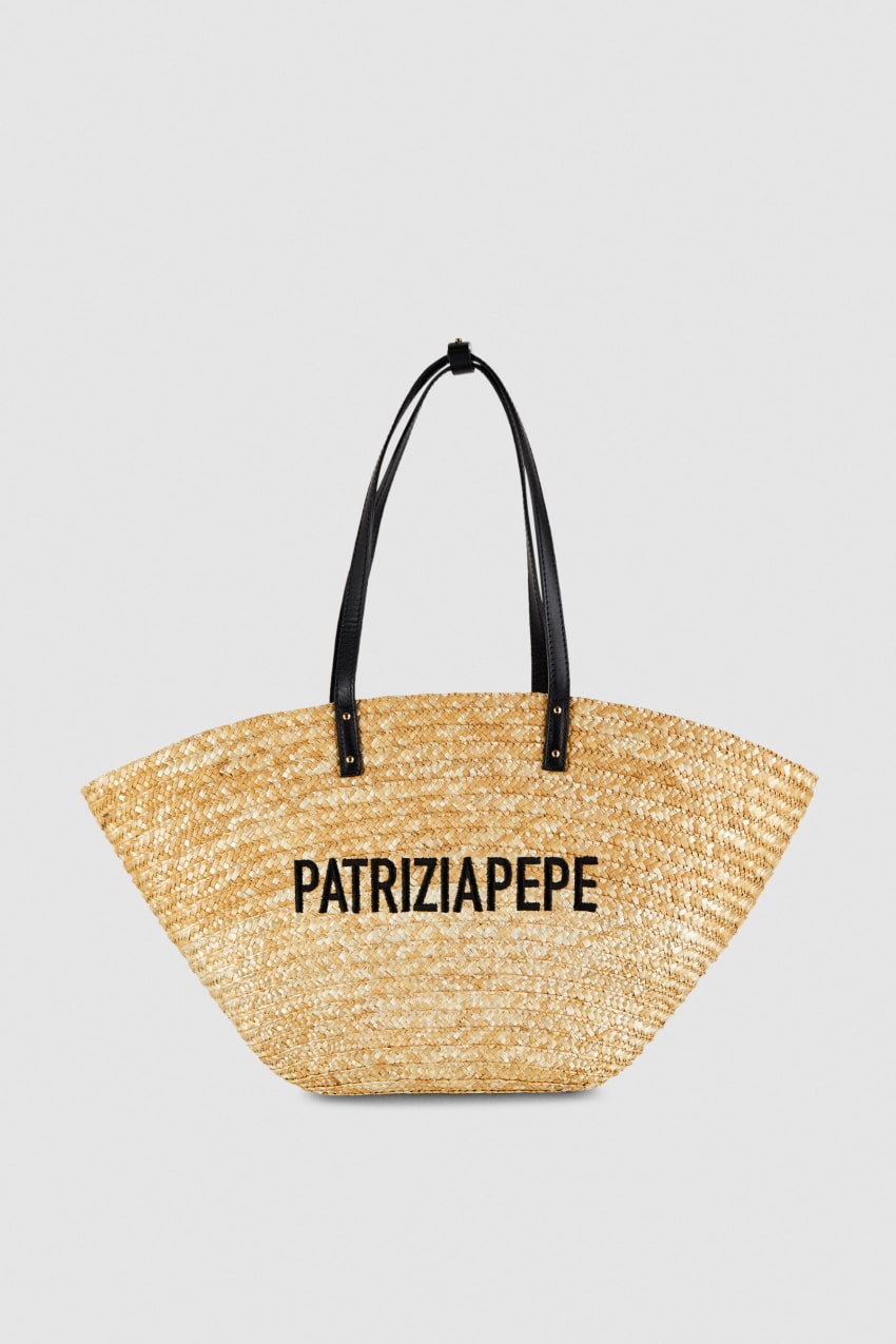 Patrizia Pepe Straw Shopper Bézs | IPGFT9013