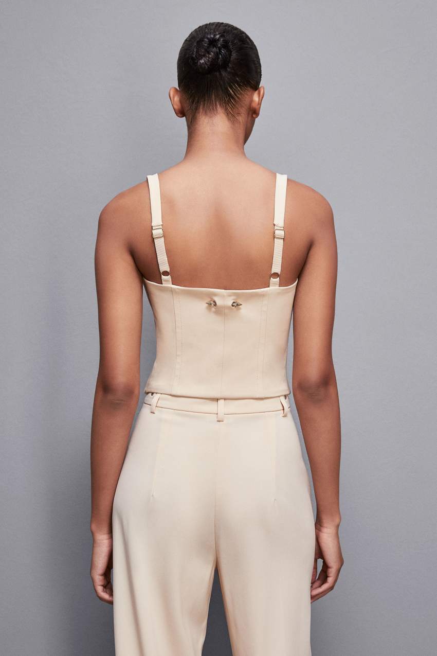 Patrizia Pepe Stretch Fabric Bustier Top Bézs | MEKZI9426