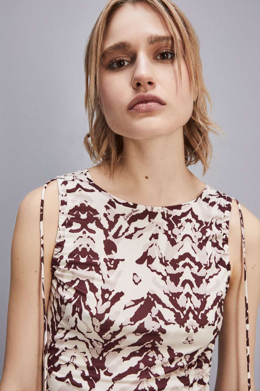 Patrizia Pepe Stretch Jersey Top With Print Színes | XKAWC5764