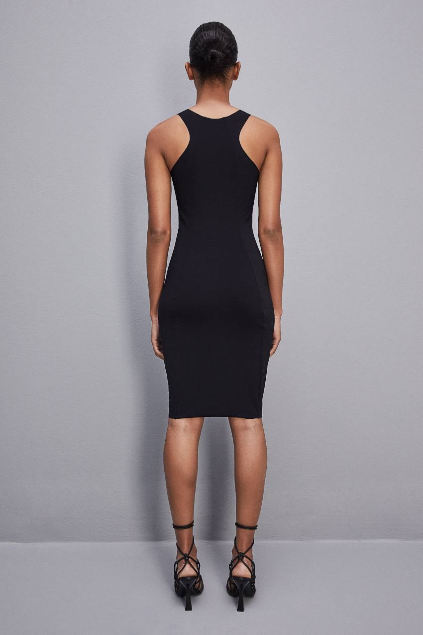 Patrizia Pepe Stretch Sheath Dress Fekete | SZTUH1527