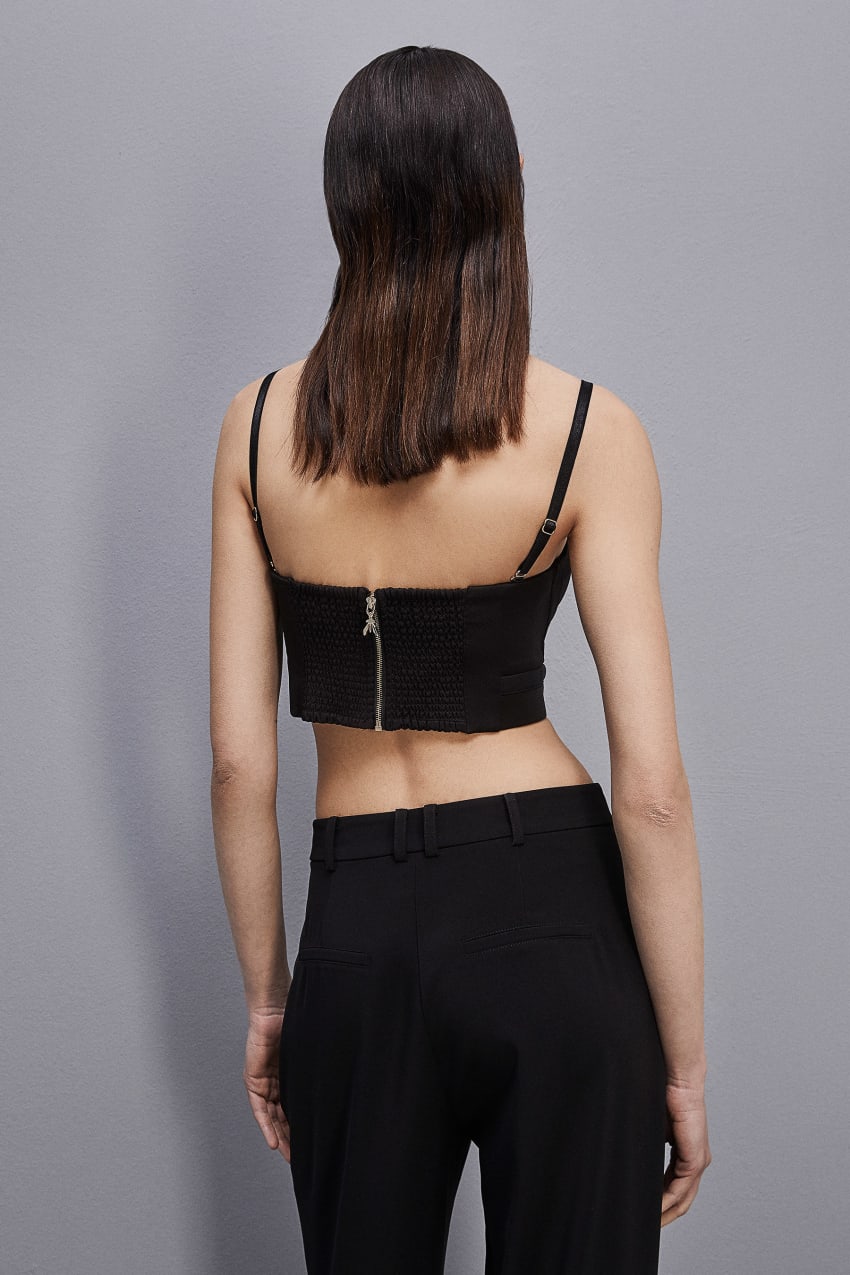 Patrizia Pepe Tailored Bustier With Belt Fekete | LGQEK9146